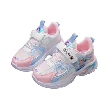 Imagem de Tênis Casuais Respiráveis Para Meninas Frozen Elsa, Tênis Brancos Tama