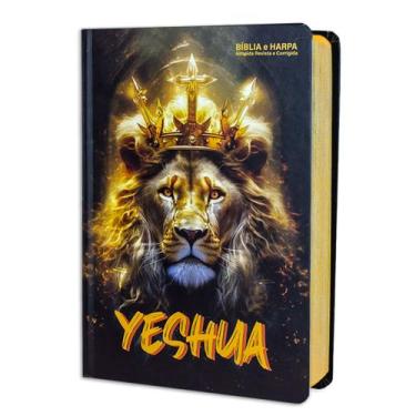 Imagem de Biblia Sagrada Leão Yeshua Dourado - Palavra de Jesus em Vermelho - Ca