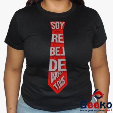 Imagem de Baby Look Soy Rebelde Tour 100% Algodão - RBD - Geeko, Preto, P