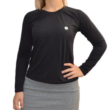 Imagem de Blusa Fitness Feminina Manga Longa Dryfit Poliamida Uv50+ Atividade Fí