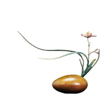 Imagem de Ornamento de orquídea: latão simulado Clivia modelo escultura casa sala de estar entrada item decorativo high-end metal floral artesanato