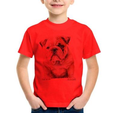 Imagem de Camiseta Infantil Bulldog-Inglês - Foca na Moda, Vermelho, 14