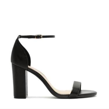 Imagem de Sandália Arezzo Couro Salto Bloco Alto Isabelli Preta-Feminino