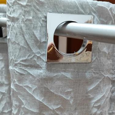 Imagem de Cortina De Linho Cambraia Voil Gaze Sala Quarto Escritório 2,80x1,80m e 2,80x2,4m Ilhós Cromado (Cinza, 2,80 x 1,80m)