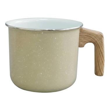 Imagem de Leiteira Fervedor Antiaderente Cerâmica de Indução 14cm Viena Bege Orgânica - Casambiente