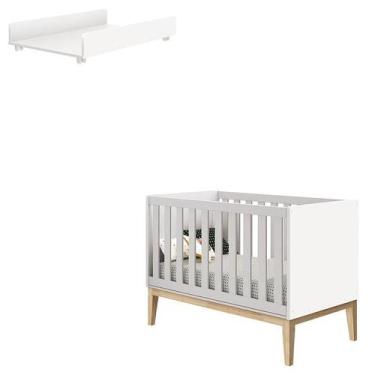 Imagem de Berço Americano New Classic com Trocador Juju Branco Fosco - Reller