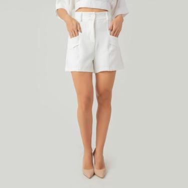 Imagem de Shorts susie alfaiataria bolso feminino - Susie Modas, Branco, M