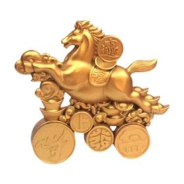 Imagem de MotiveTech Estátua de cavalo em resina, ornamento, escultura única, miniatura de cavalo, figura artística para decoração de mesa de sala de estar ou escritório.