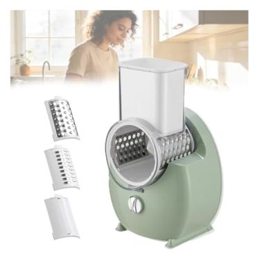 Imagem de Ralador De Queijo EléTrico, Ralador E Triturador EléTrico RecarregáVel,Duas OpçõEs De Fonte De AlimentaçãO,Controle FáCil Com Um Toque,Com 3 LâMinas Para Vegetais,Queijos E Nozes