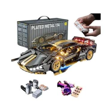 Imagem de Brinquedo De Blocos De Montar Supercarro Preto Para Meninos, Presente 