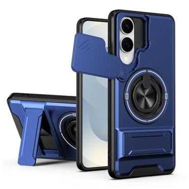 Imagem de SORAKA Capa para Samsung Galaxy S25 Edge com suporte,proteção de lente com janela e capa dupla de PC e TPU compatível com suporte magnético para carro