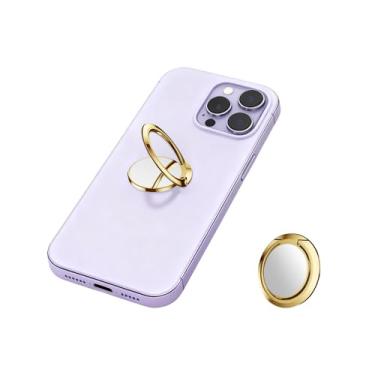 Imagem de 1 suporte de anel de telefone universal dourado, giratório de 360 graus, suporte ultrafino de 1,8 mm, suporte de dedo para smartphones, suporte magnético para carro, suporte de telefone versátil para