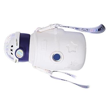 Imagem de Cryfokt Caneca de Isolamento a Vácuo de Aço Inoxidável Durável para Garrafa de Copo Infantil Com Canudo para Atividades Internas e Externas (Branco)