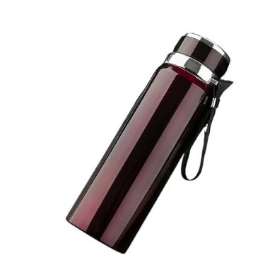 Imagem de Garrafa Térmica Parede Dupla Copo De Água A Vácuo Com Infusor Prata De Água E Cordão Portáti(Vermelho,1000ml)