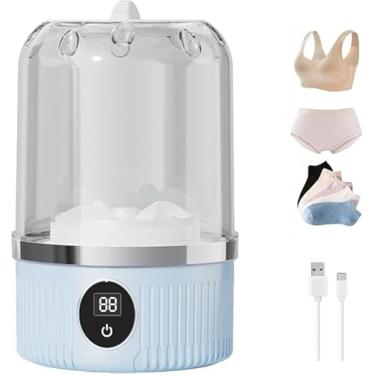 Imagem de Mini máquina de lavar portátil, lavadora de roupa íntima de 1L com visor digital de temporizador para roupas íntimas, meias, toalhas de saliva, adequada para apartamentos, hotéis e viagens e Dia dos