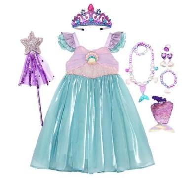 Imagem de Vestido De Princesa Ariel Da Pequena Sereia Para Meninas, Fantasia Cas