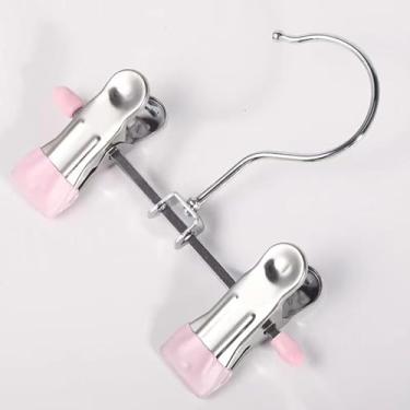 Imagem de 1 cabide de aço inoxidável para uso doméstico, varal multifuncional (rosa)