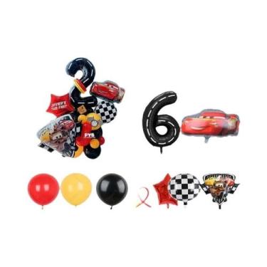 Imagem de Conjunto De Balões Temáticos Do Carro Lightning McQueen 29 Peças Balõe