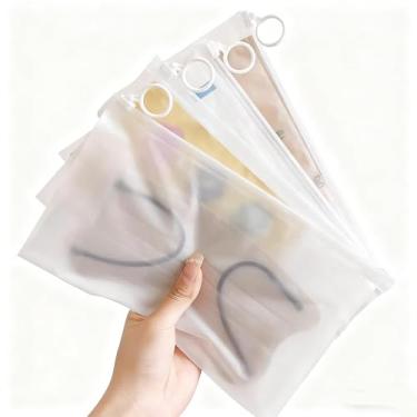 Imagem de 10 adesivos de cupons de recibo de plástico transparente 12 x 23 cm selos estojo de envelope com zíper organizador de cartão de índice