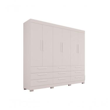 Imagem de Roupeiro Dinamarca Sem Espelho 6 Portas 9 Gavetas Salleto Branco