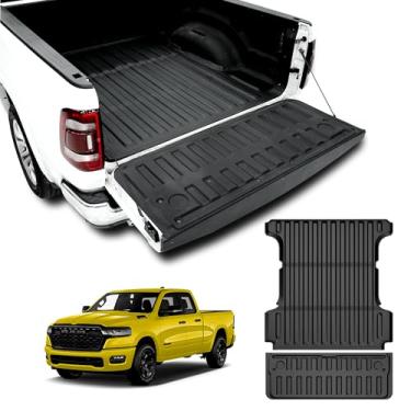 Imagem de TTX LIGHTING Tapete de cama de caminhão de 1,7 m e tapete de porta traseira adequado para Dodge Ram 1500 2019-2026 (NÃO é para 1500 Classic) Acessórios não para Rambox - Forro de cama para caminhonete