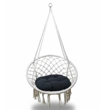 Imagem de Rede Cadeira Balanço Suspensa Algodao Confortavel Teto Casa Varanda Qu