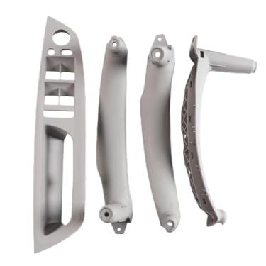 Imagem de Maçaneta interna da porta do carro, compatível com bmw x5, x5, e70, e71, e72, fibra de carbono, lhd, rhd, painel interno, capa de guarnição, 7 opções de cores(Grey LHD)