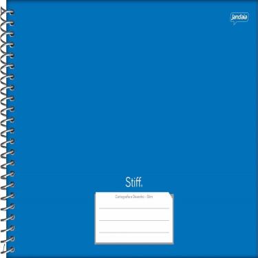 Imagem de Caderno Cartografia Meia Pauta Stiff 80 Folhas Azul Capa Dura