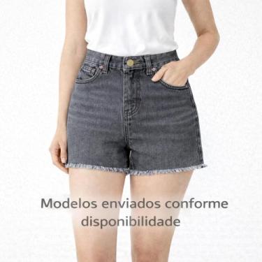 Imagem de Kit 5 Shorts Bermudas Jeans Cós Alto Qualidade Premium - AJ, 40
