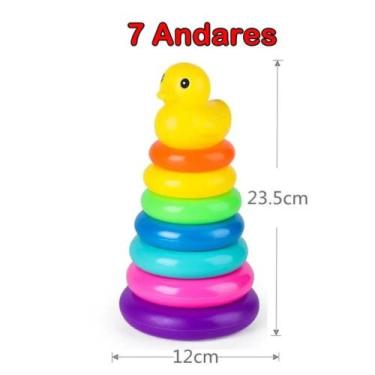 Imagem de Pirâmide Argolas de Empilhar Patinho Infantil 7 Andares Domni