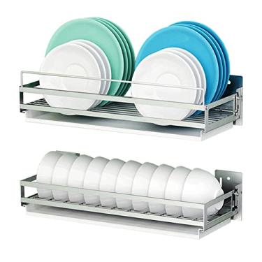 Imagem de Prateleira de armazenamento de bancada de cozinha para pendurar na parede/escorredor de pratos prateleiras de prateleira única de aço inoxidável 304 (tamanho: D) ()