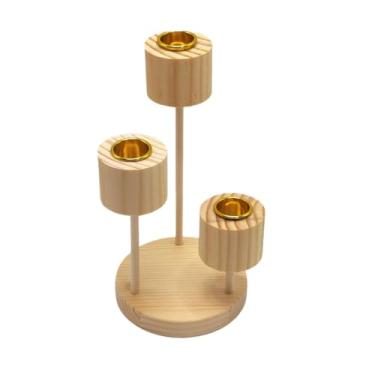 Imagem de Castiçal de três polos altos castiçal suporte de vela com design de estilo europeu suporte de vela de mesa para casa