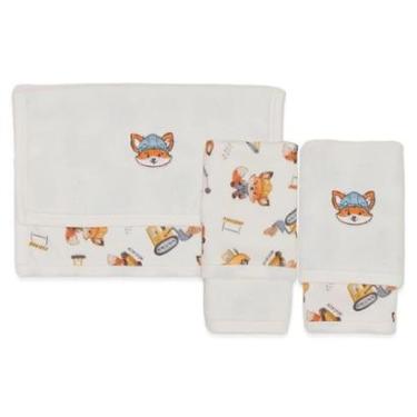 Imagem de Kit 2 Toalhas De Boca Algodão Off White Raposa Mini & Co-Masculino