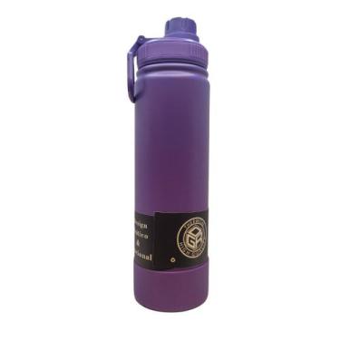 Imagem de Garrafa Termica Violeta Aco Inox 800ML Parede Dupla Isolamento a Vacuo