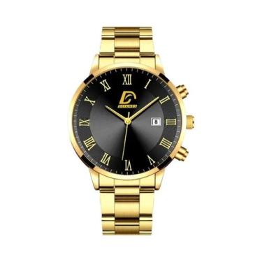 Imagem de Relógio De Quartzo Masculino Minimalista De Luxo Dourado, Casual Para 