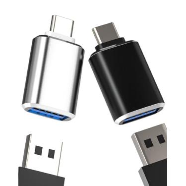 Imagem de Adaptador USB C macho para USB fêmea (pacote com 2) cabo OTG 3.0 adaptador para iPhone 16 15 Pro Max MacBook para iPad compatível com conversor Samsung S25 para conector Apple Thunderbolt adaptadores