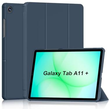 Imagem de Nova capa para Galaxy Tab A9+/A9 Plus 27.9 cm 2023, suporte de três dobras leve de ângulo duplo com capa traseira de TPU macio para tablet Tab A9 Plus (SM-X210/X216/X218), despertar/hibernar