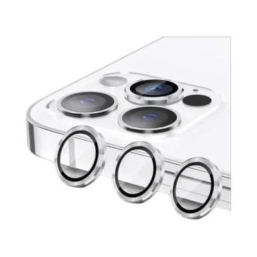 Imagem de Protetor De Lente De Vidro Temperado Preto Prateado Para Câmera De Cel