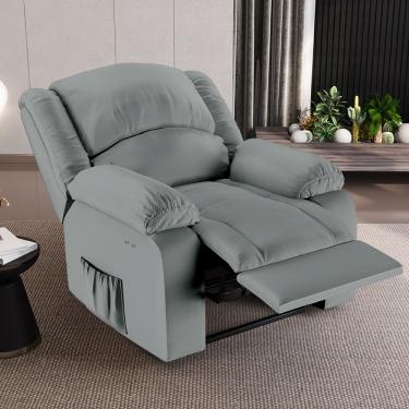 Imagem de Poltrona do Papai Reclinável Melim Power Touch USB PU Cinza FH1 - D'Rossi