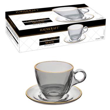 Imagem de Xicara Cha Menfis Jogo 8 Peças Onix Hauskraft