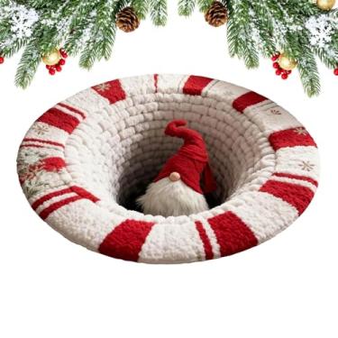 Imagem de Tapetes 3D Ilusão de Óptica - Tapete antiderrapante Tapete decorativo de Natal - Tapetes redondos de festivo, para sala de estar, sala de jantar, escritório