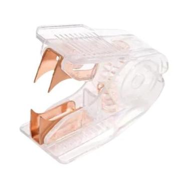 Imagem de Grampeador Dourado Rosê Para Mesa, Removedor De Grampos E Perfurador P