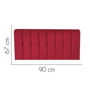 Imagem de Painel Estofada Kiara 90cm Solteiro Box Quarto Corino Vermelho - Gat Magazine