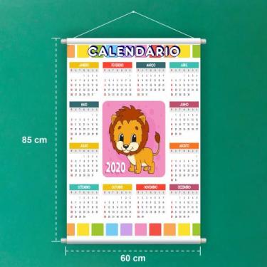 Imagem de Banner Educativo em Lona Calendário Leãozinho 70x55cm - Core Decore