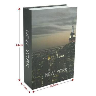 Imagem de Cofre Camuflado New York Em Formato De Livro 24Cm X 16Cm - Unyhome