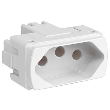Imagem de Módulo Tomada 2 Pinos + Terra 20 Amperes 250 Volts Branco Miluz S3b70350 Schneider Modulo Tomada