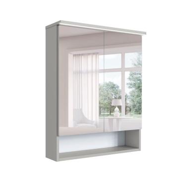 Imagem de Armário de Banheiro com Espelho e LED Araçá 2 Portas Arenas