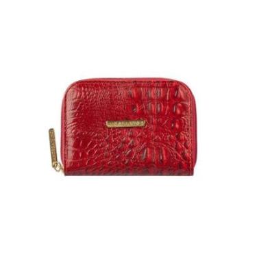 Imagem de Carteira feminina pequena de couro croco Kiara-Feminino