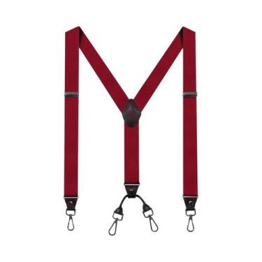 Imagem de Suspensórios Masculinos Reforçados Ajustáveis Com Elástico E 4 Ganchos
