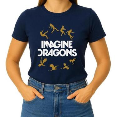 Imagem de Camiseta Camisa Adulto Feminina Masculina Algodão Banda Imagine Dragon